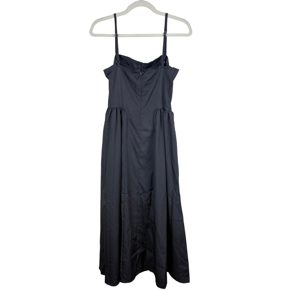 Basque Waist Midi Dress Size S Black Corset Bustier Dark Romantic Whimsigoth LBD - Picture 3 of 8